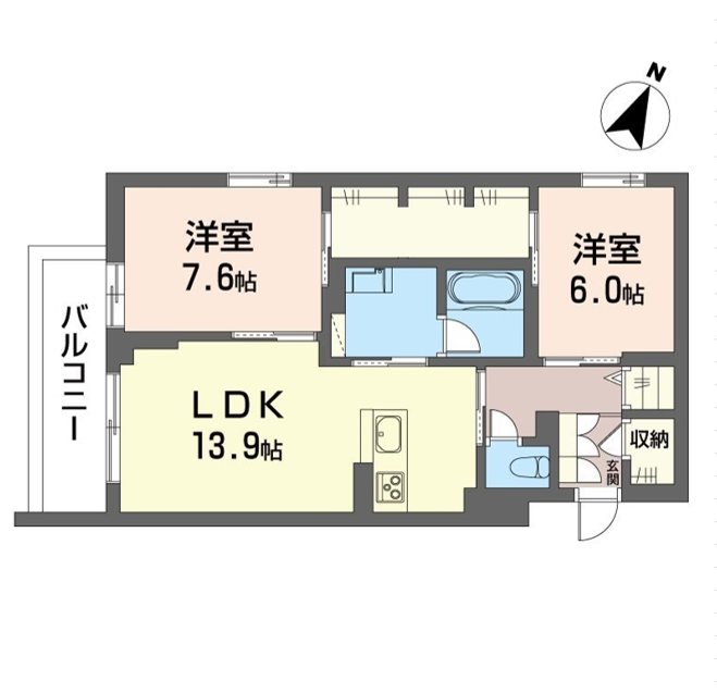 リヴァソーレ 301号室 間取り