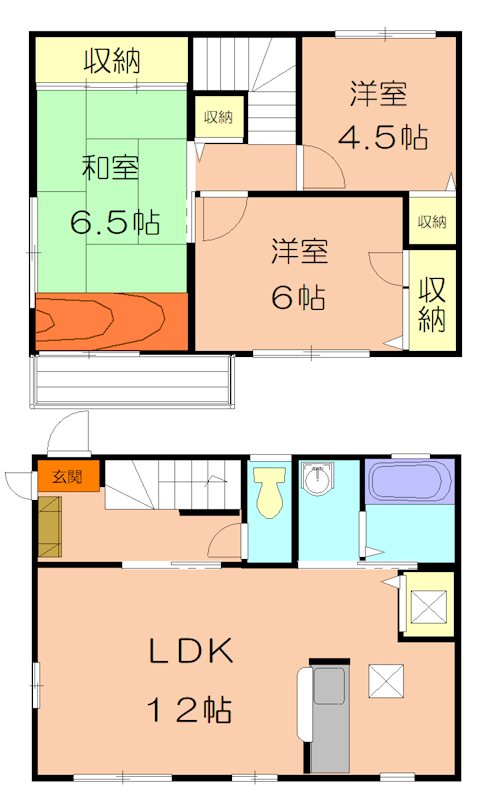 メナー木崎Ｂ棟　 102号室 間取り