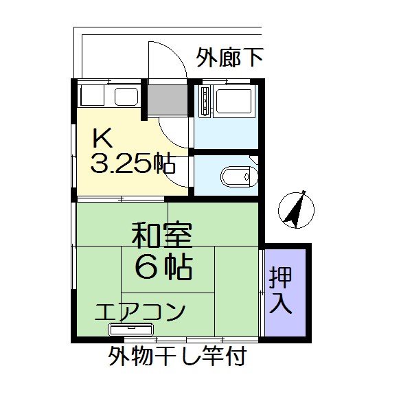 稲村アパート 203号室 間取り