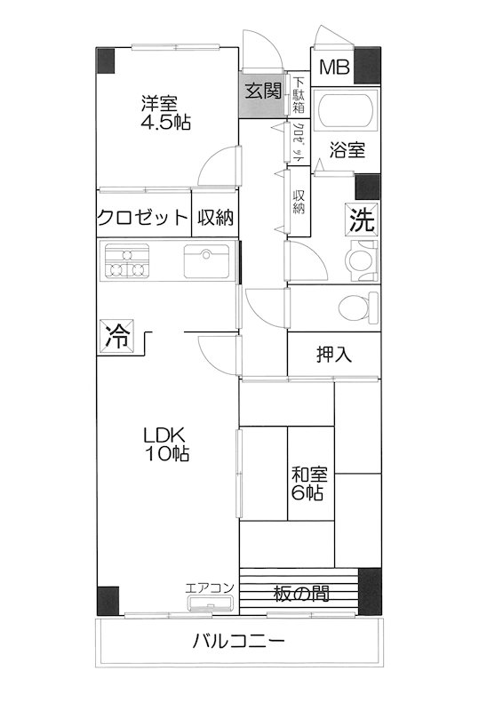 メルシーハイムⅡ 202号室 間取り