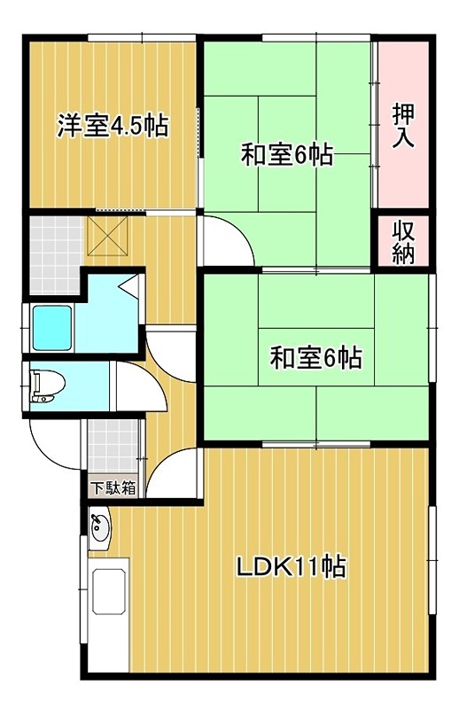 北海道北見市朝日町18-49 間取り