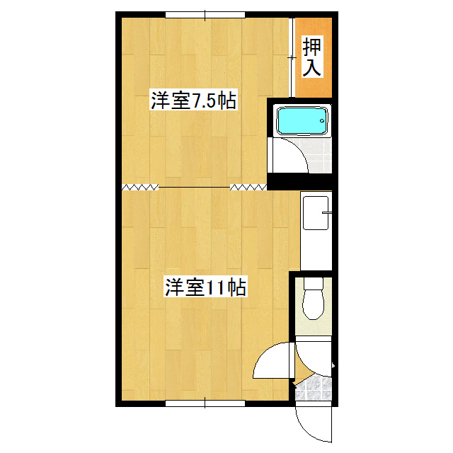 コーポＫ（清見町) 間取り