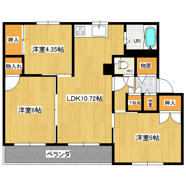 クラージュ春光Ⅲ 間取り