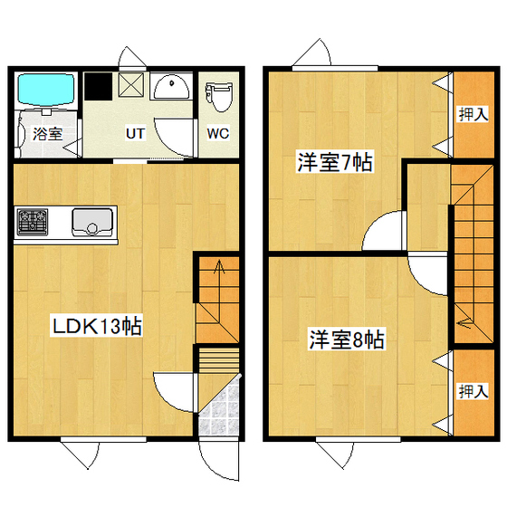 スーパーハイム西富Ｂ 間取り