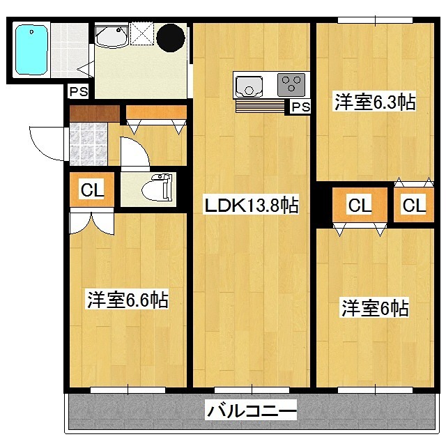 グランソレイユ屯田 間取り