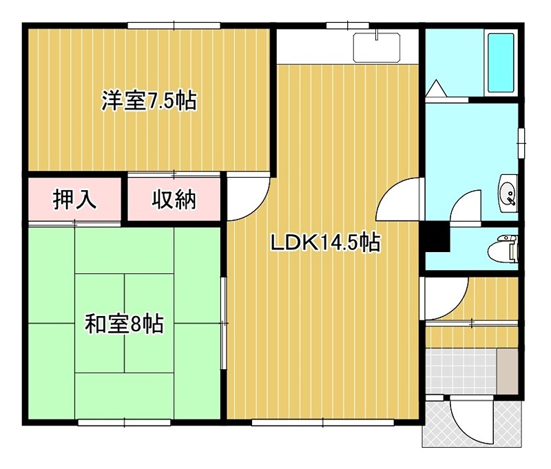 北海道北見市中ノ島町４丁目4-3 間取り