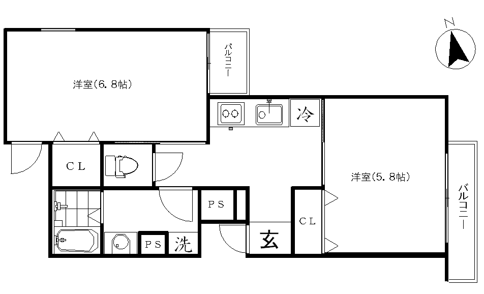 アトリエナイン西巣鴨 303号室 間取り