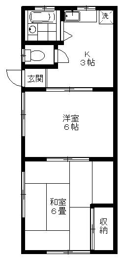 コーポむさしⅡ 201号室 間取り