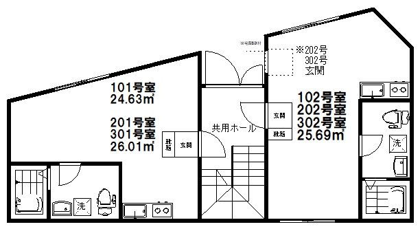 i style Ⅱ 102号室 間取り