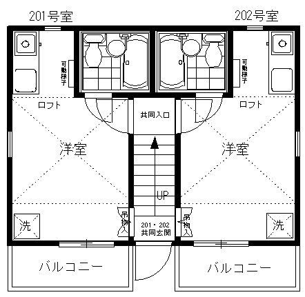 サイレントＦ 201号室 間取り