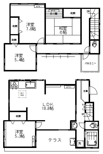 滝野川5丁目I戸建て 間取り図