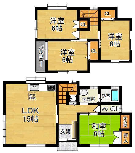 赤田町今井戸建 間取り図