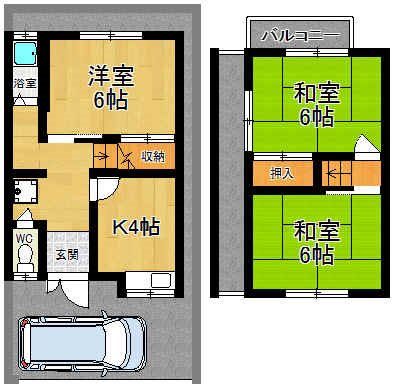 法蓮町貸家 間取り図