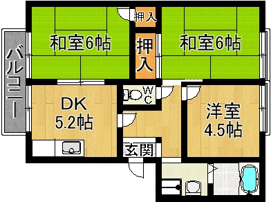 ハイツ恋の窪 205号室 間取り