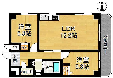 モナーク率川 間取り図