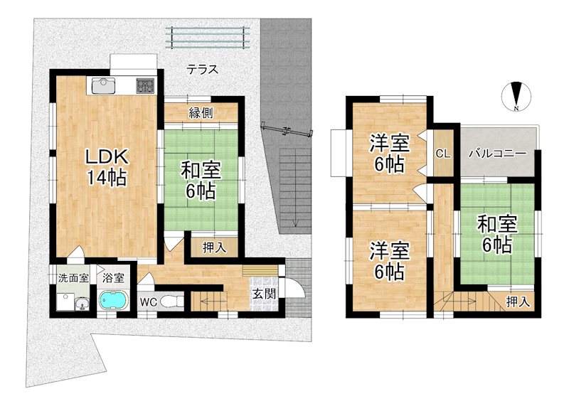 赤田町今井戸建 間取り図