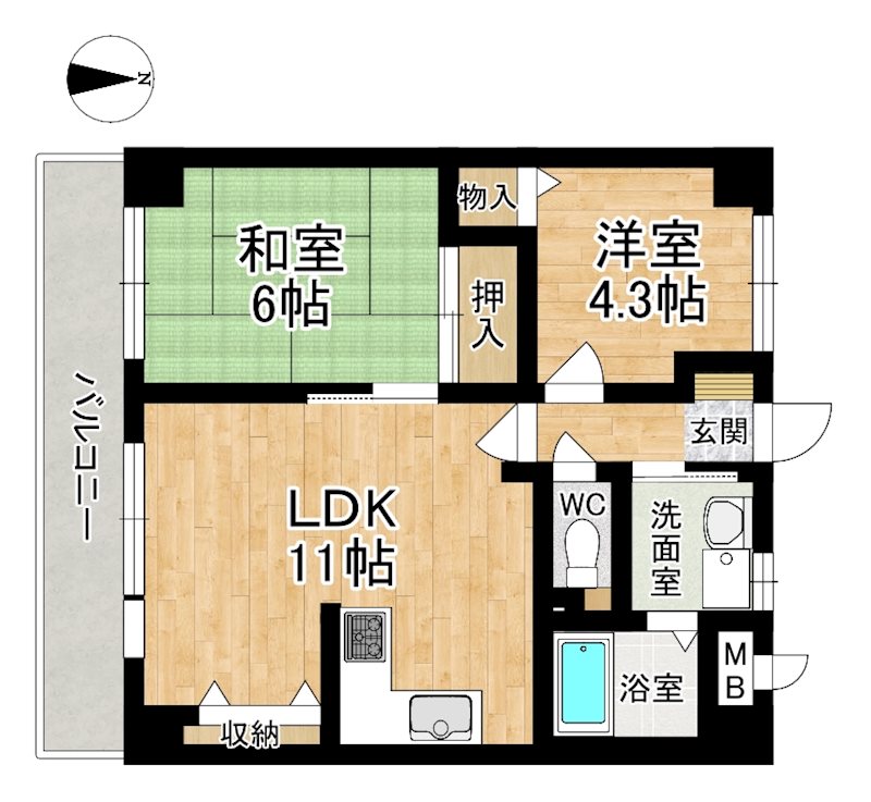 モナーク率川 間取り図