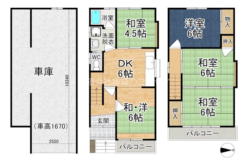 白毫寺町貸家 間取り図