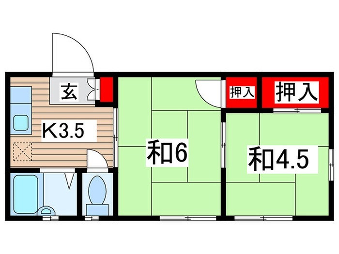 パナハイツ中川Ｂ棟 間取り