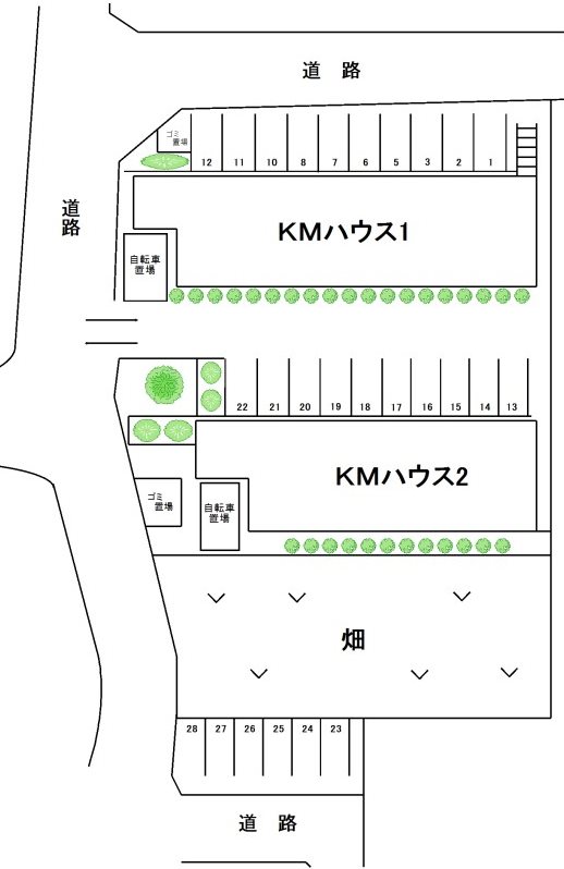 KMハウス駐車場 間取り