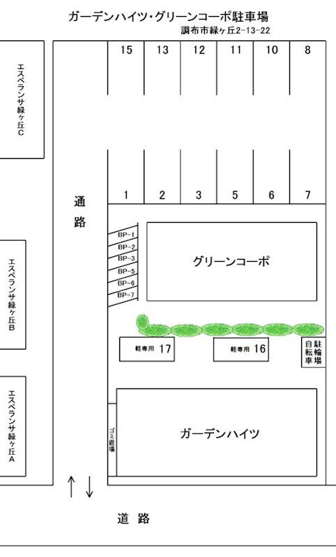 ガーデンハイツ・グリーンコーポ駐車場 間取り
