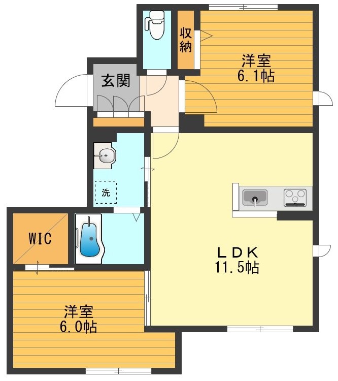Espoir Ⅱ 0102号室 間取り