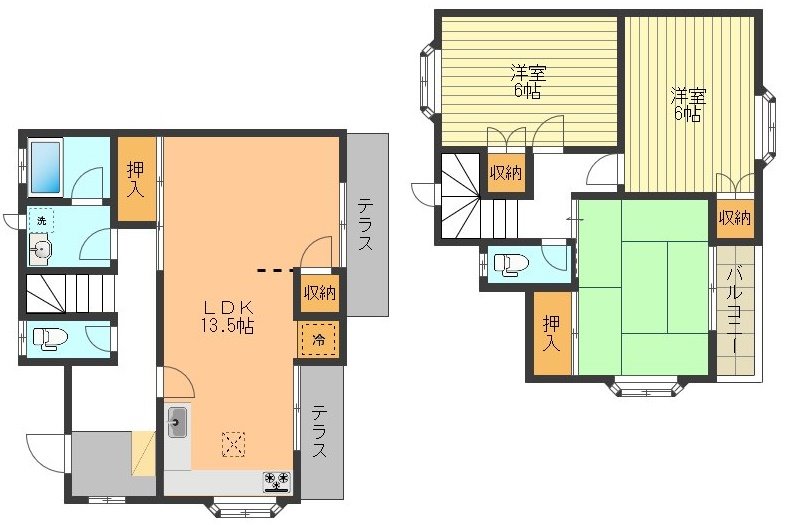 金程テラスハウス 間取り図