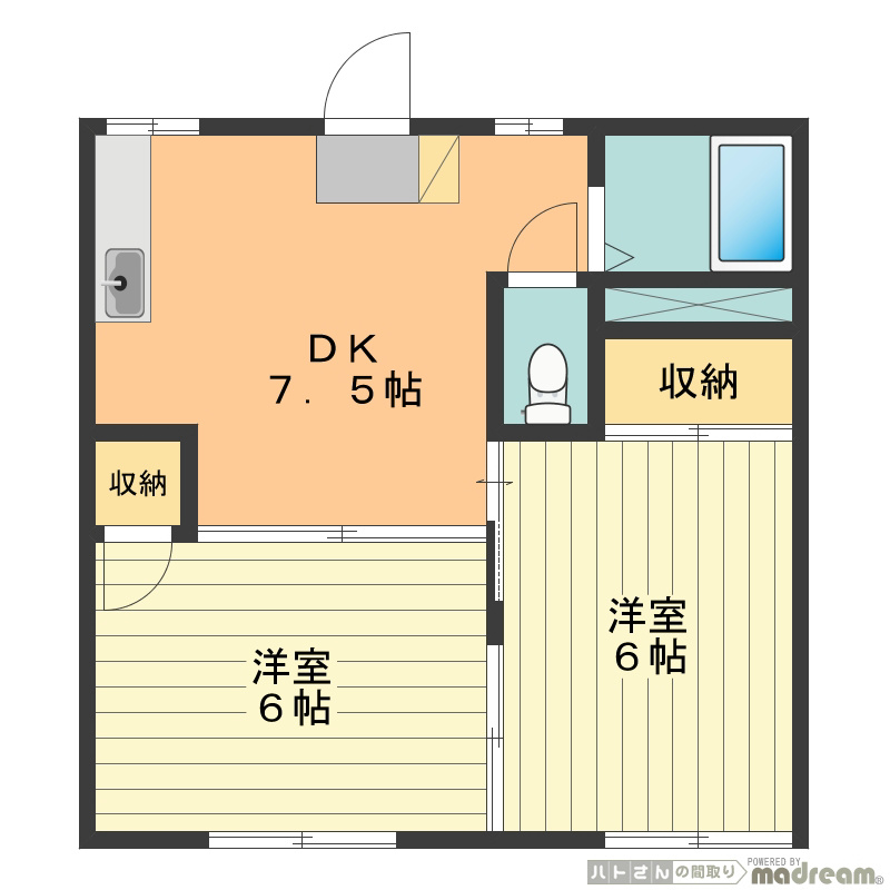 ハイツ美の宮Ｂ 間取り図