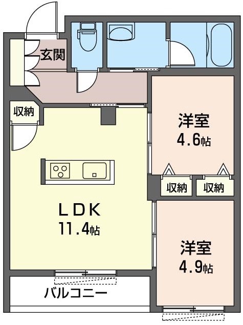 リラフォートタカマツ 0302号室 間取り