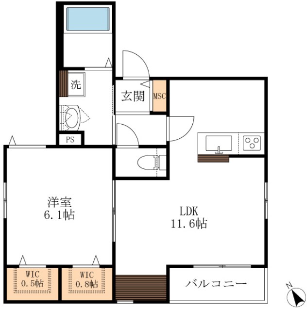 へーベルメゾン立川高松 202号室 間取り