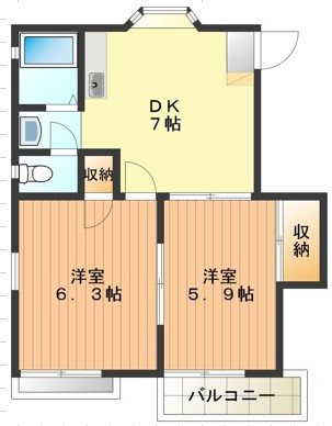 川口コーポ 間取り図