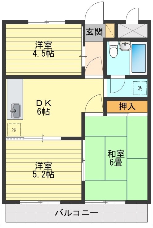 コーワコーポ第１４小平 0403号室 間取り