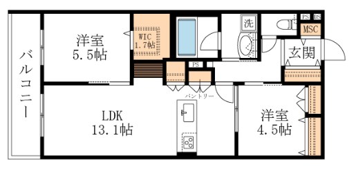 メゾングリシーヌ中神 間取り図
