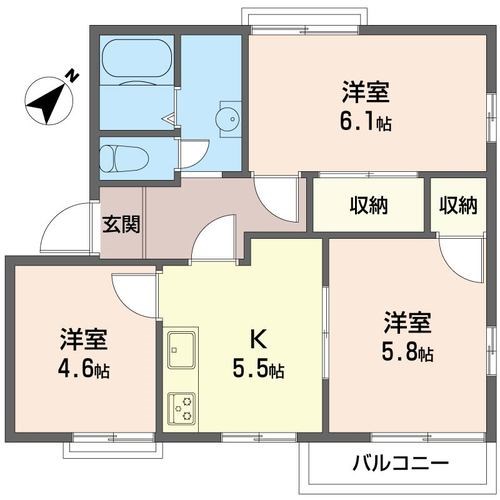 グランメール小田野Ｂ 間取り図