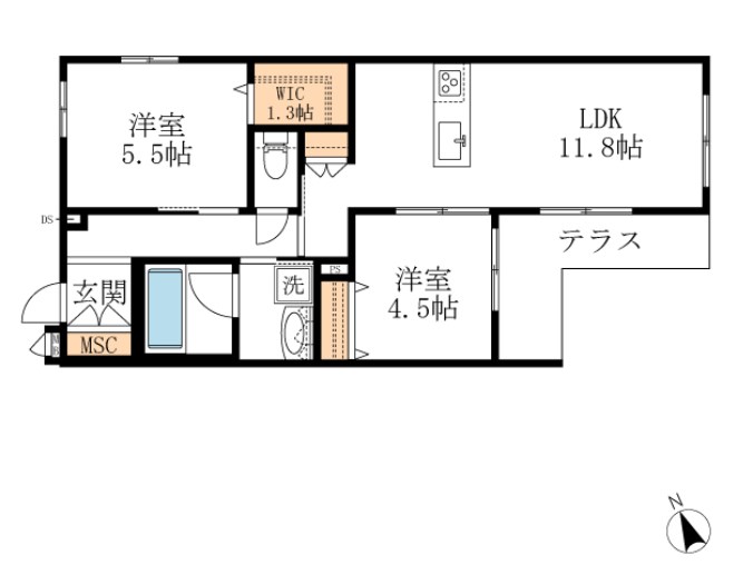 メゾングリシーヌ昭島 間取り図