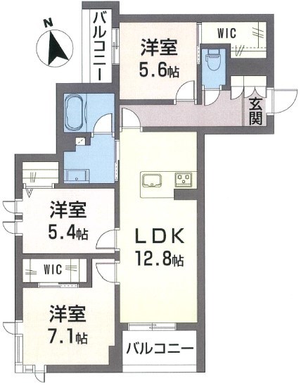 シャーメゾンヴィーブル八王子 間取り図