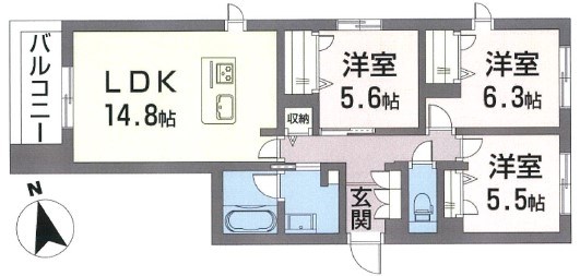 シャーメゾンヴィーブル八王子 間取り図