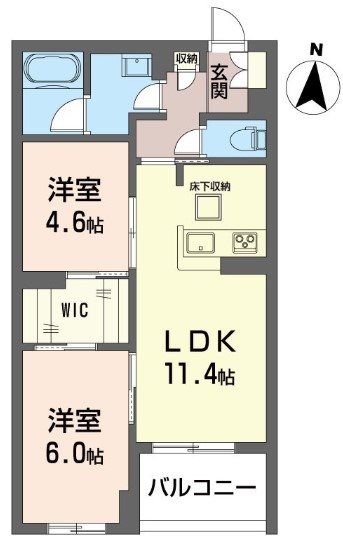 アルフラット万願寺 0102号室 間取り