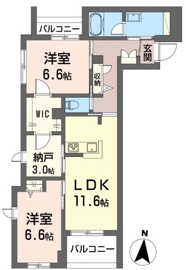 アルフラット万願寺 間取り図