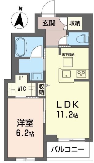 アルフラット万願寺 0107号室 間取り