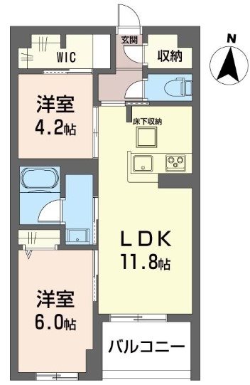 アルフラット万願寺 0205号室 間取り