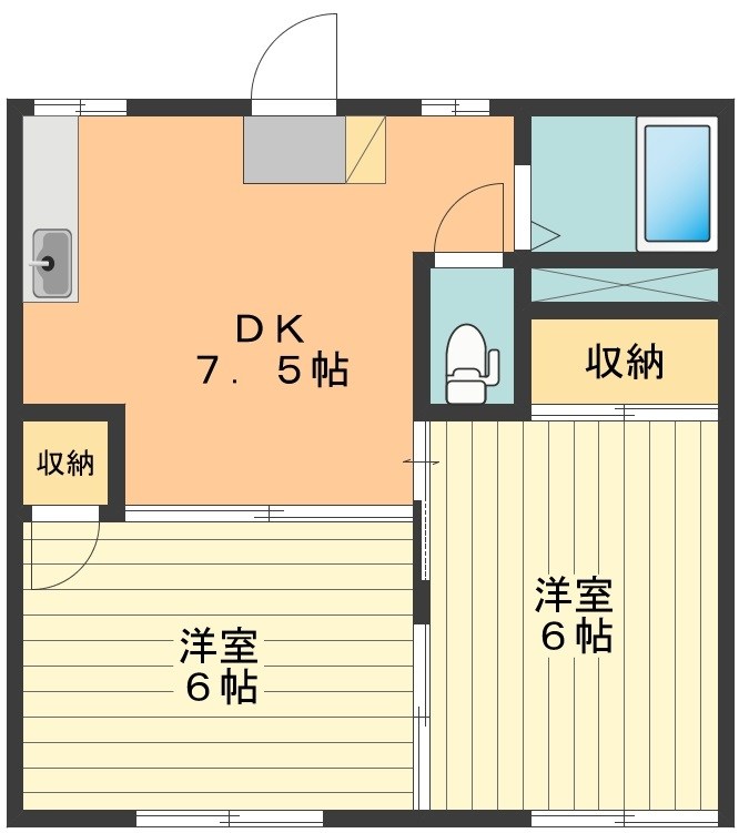 ハイツ美の宮Ａ 0205号室 間取り