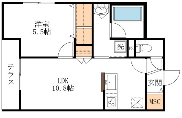 Ｄｒｅｓｓａｇｅ 0101号室 間取り