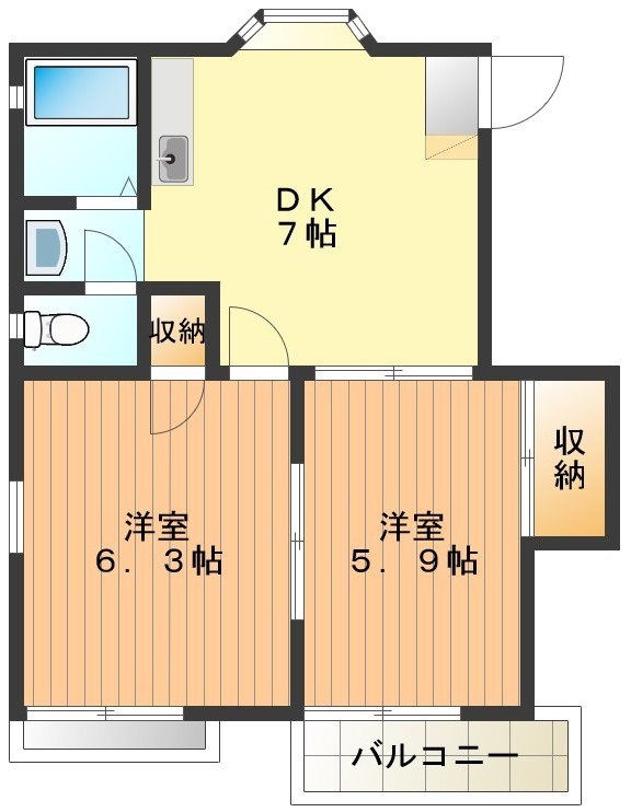 川口コーポ 間取り図