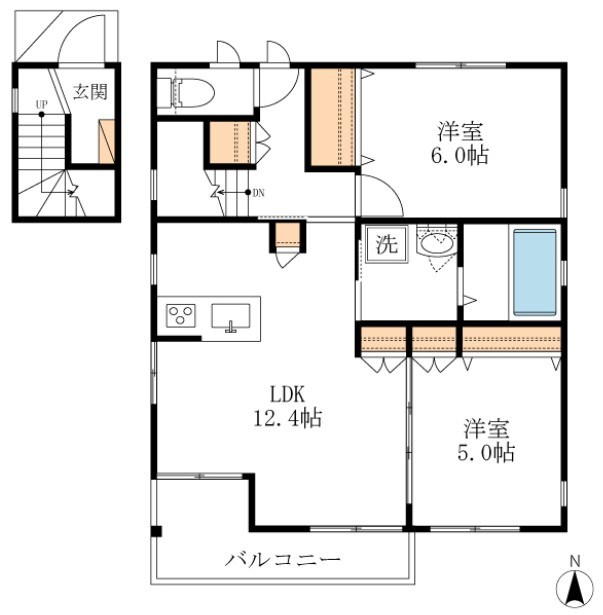 Ｂｏｎｈｅｕｒ　Ｃｈｅｚ　Ｍｏｉ（ボヌールシェモア） 0201号室 間取り