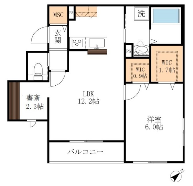 マルベリーメゾン 201号室 間取り
