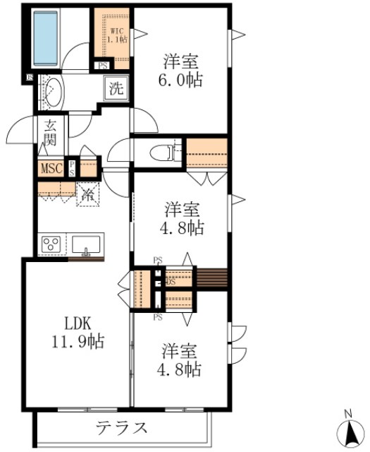フレシア立川 間取り図