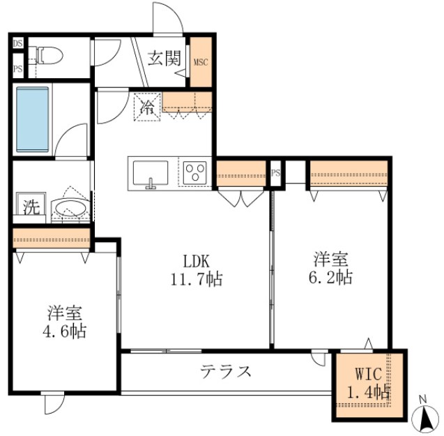 フレシア立川 間取り図