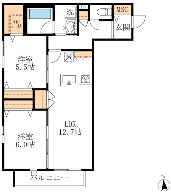 フレシア立川 間取り図