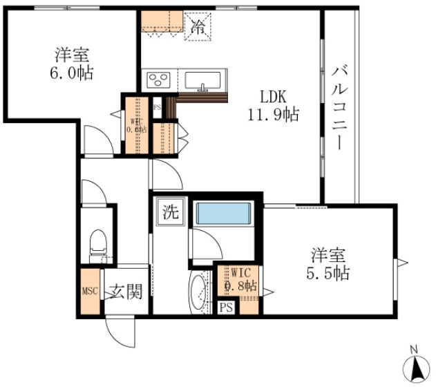 フレシア立川 間取り図